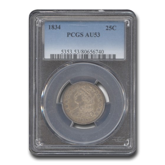 1834 Capped Bust Quarter AU-53 PCGS 1834 Capped Bust Quarter AU-53 PCGS